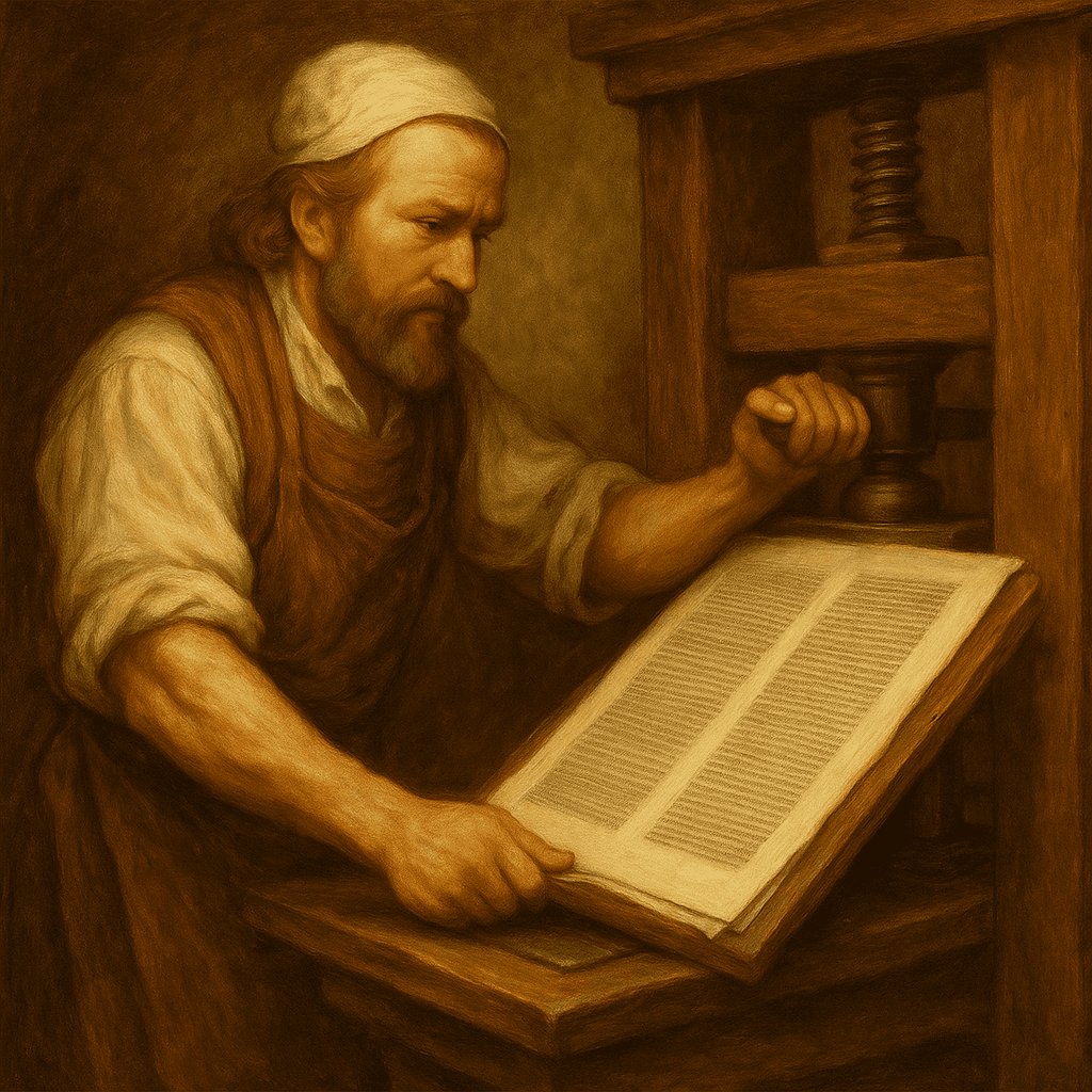 Craftsman at Early Printing Press