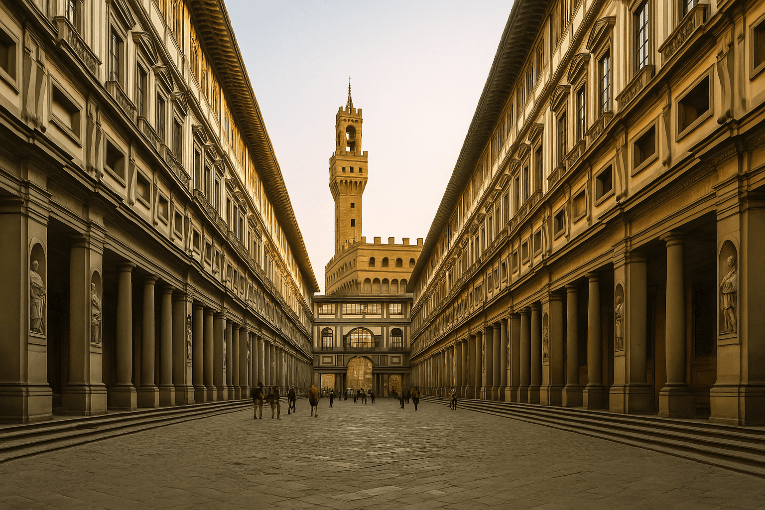 Golden Hour at the Uffizi Courtyard
