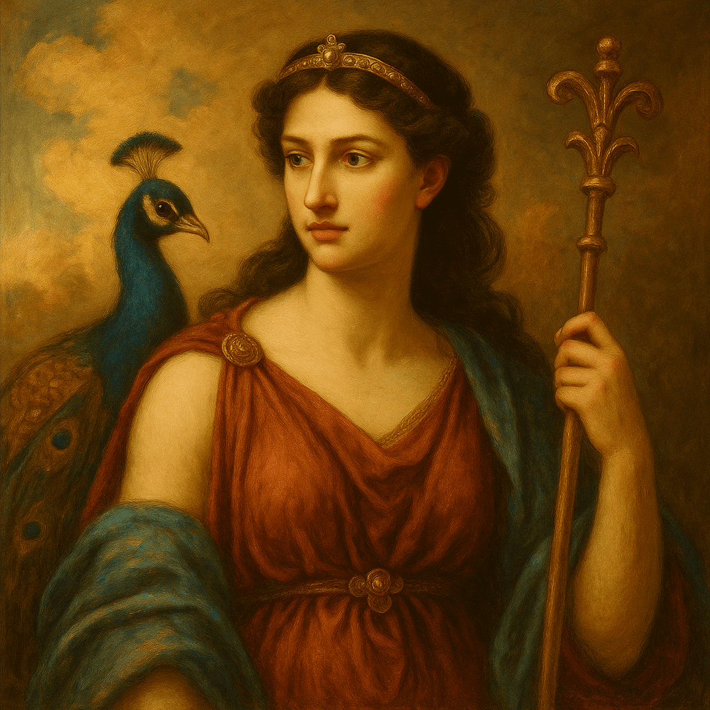Regal Hera with Peacock Companion