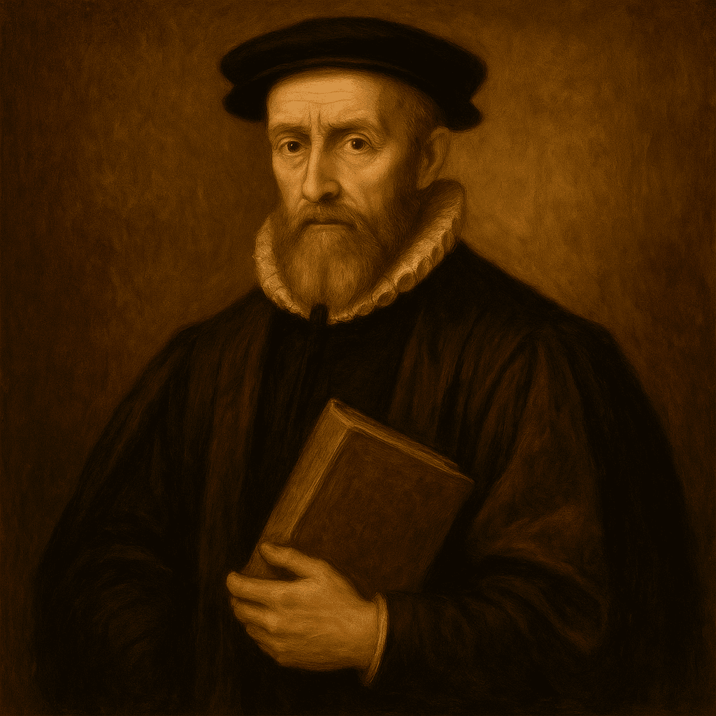 Renaissance Scholar with Leather-Bound Book