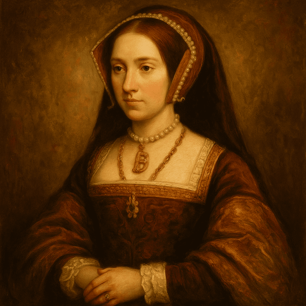 Tudor Elegance in Burgundy and Gold