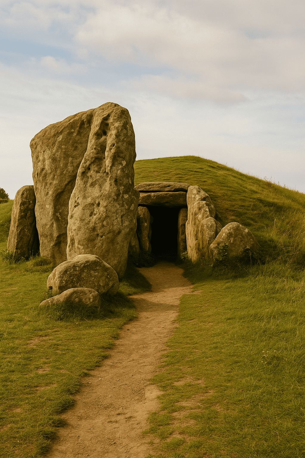 One of Britain’s largest and best-preserved Early Neolithic chambered tombs, built around 3650 BCE. Excavations revealed collective burials and ritual offerings.