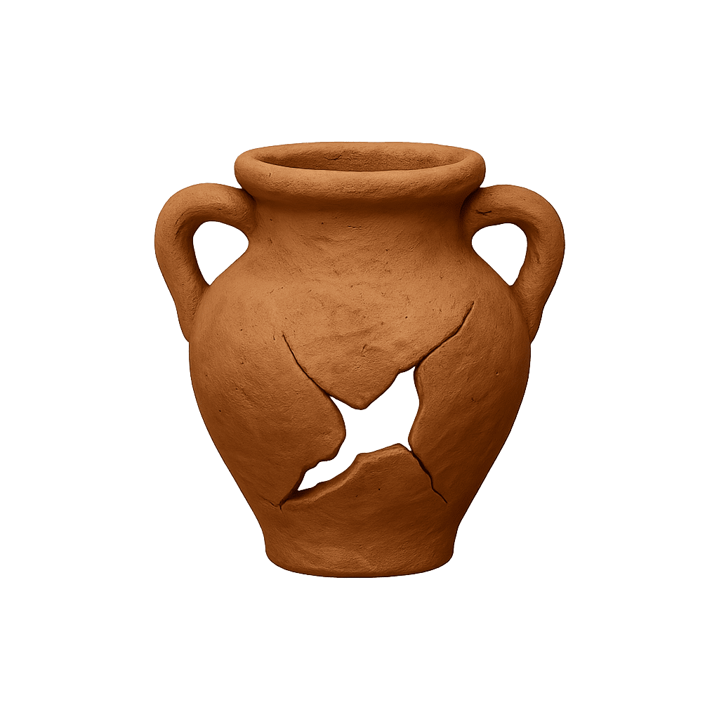 Cracked Terra Cotta Amphora